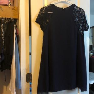 Lace detail dress Navy Blue